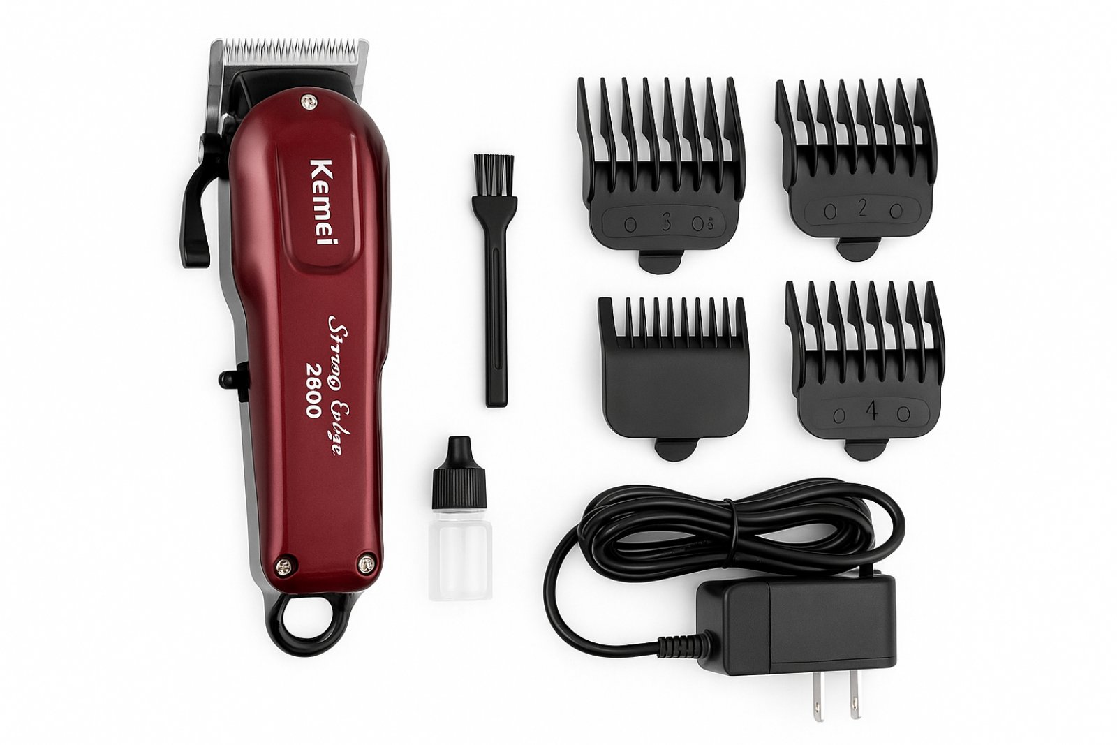 Kemei Επαγγελματική Επαναφορτιζόμενη Κουρευτική Μηχανή Κόκκινη - Image 2