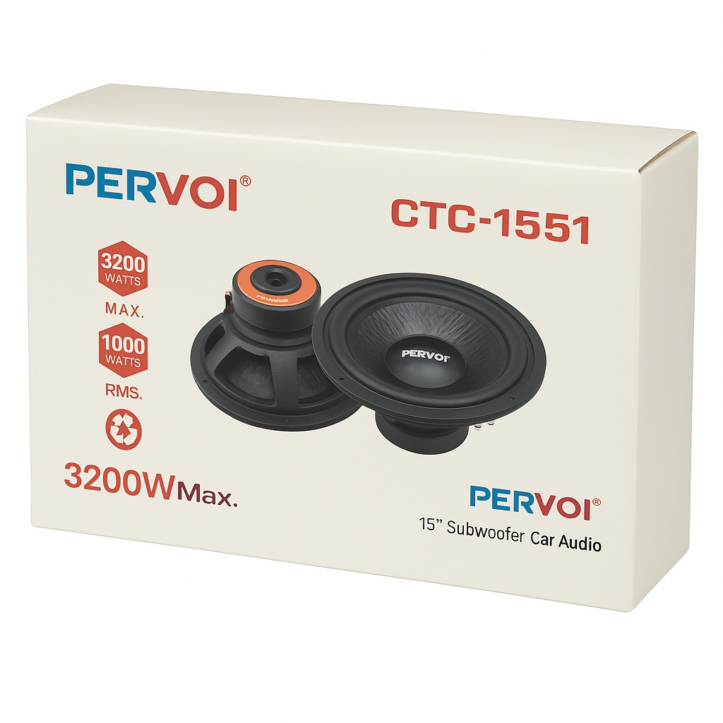 Pervoi CTC-1551 – Subwoofer Αυτοκινήτου 15” (3200W Max / 1000W RMS)