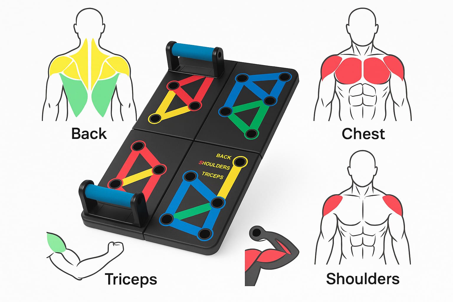 Πτυσσόμενη Σανίδα Push-Up JT-006 – Πλήρες Σύστημα Προπόνησης Άνω Σώματος