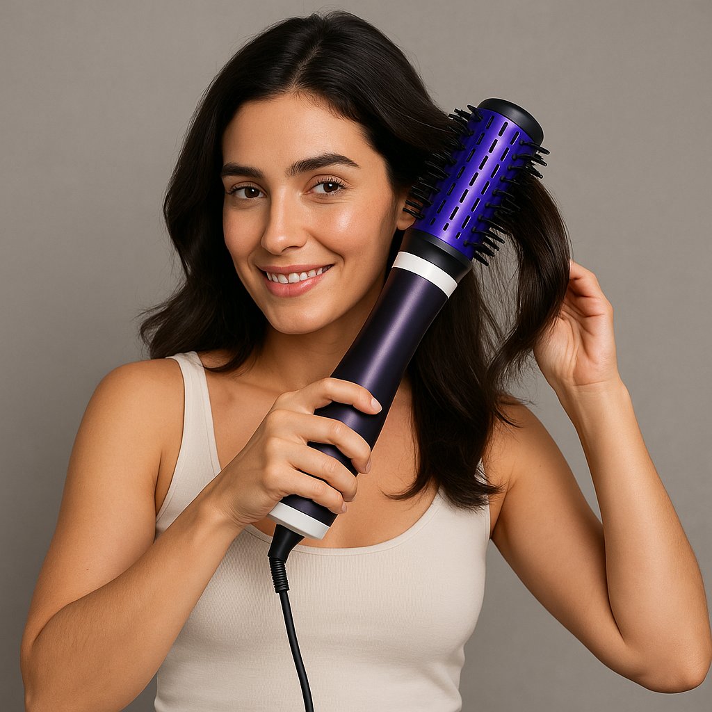 🌟 KEMEY 813 Σεσουάρ & Βούρτσα Ζεστού Αέρα – 3 σε 1 Εργαλείο για Τέλειο Στέγνωμα & Στυλ - Image 3