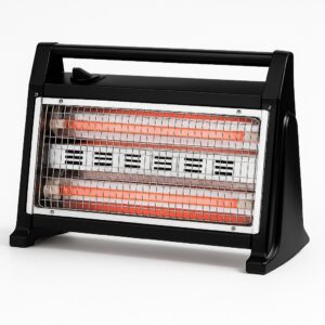 Φορητό Ηλεκτρικό Θερμαντικό Χαλαζία – Διπλός Σωλήνας | Μαύρο