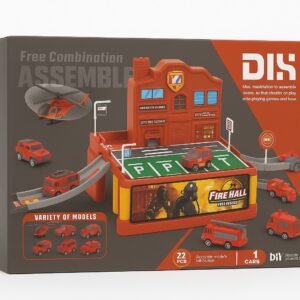 DIY Πυροσβεστικός Σταθμός – Σετ Πάρκινγκ & Διάσωσης (22 τεμάχια)