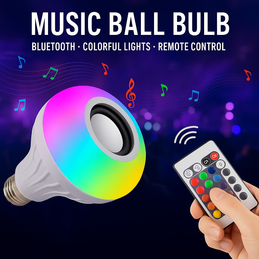 Λάμπα LED Music Bulb – Με Ηχείο Bluetooth & Πολύχρωμο Φωτισμό - Image 2