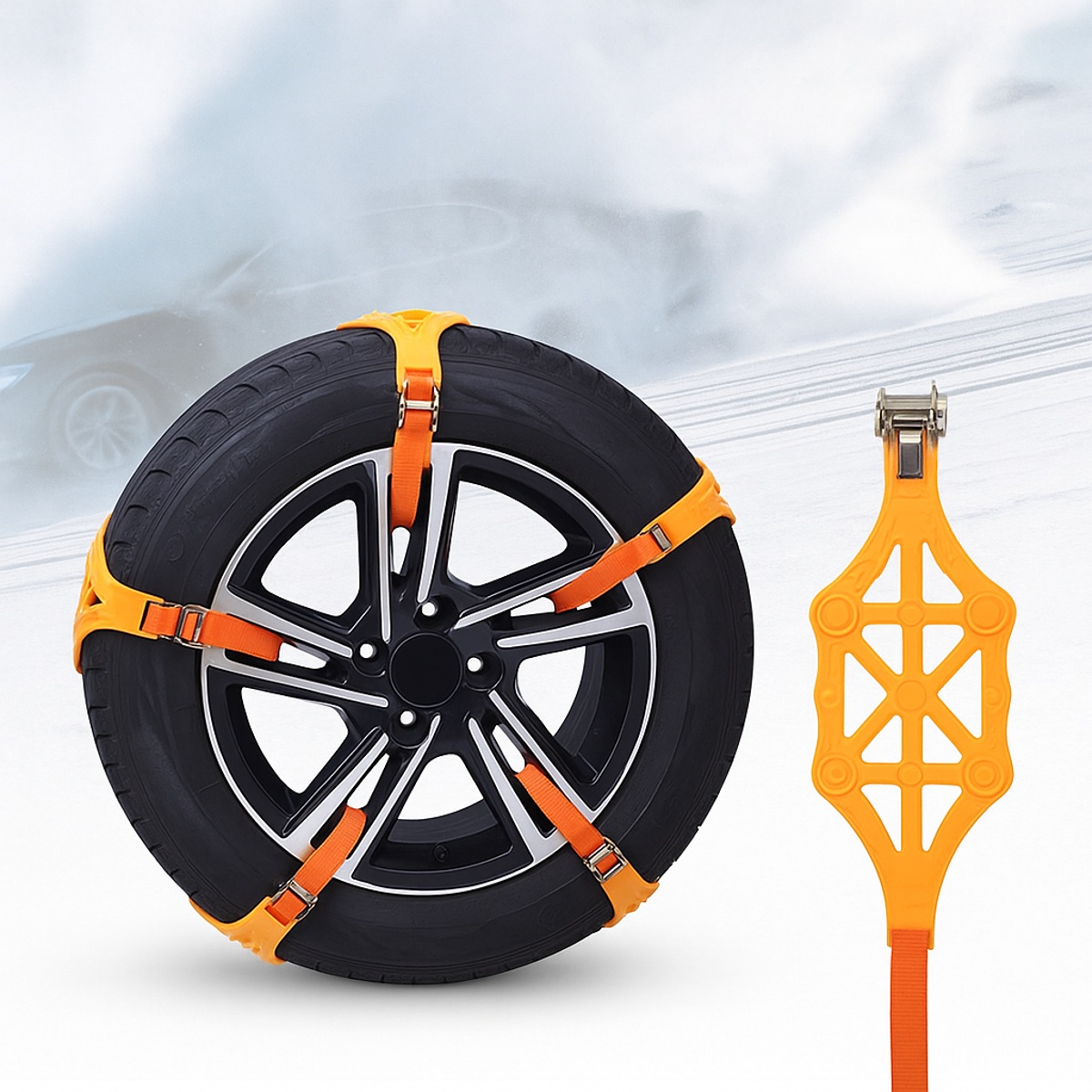 Σετ 8 Τεμαχίων Αντιολισθητικοί Ιμάντες Ελαστικών – Για Χιόνι, Πάγο & Λάσπη - Image 2