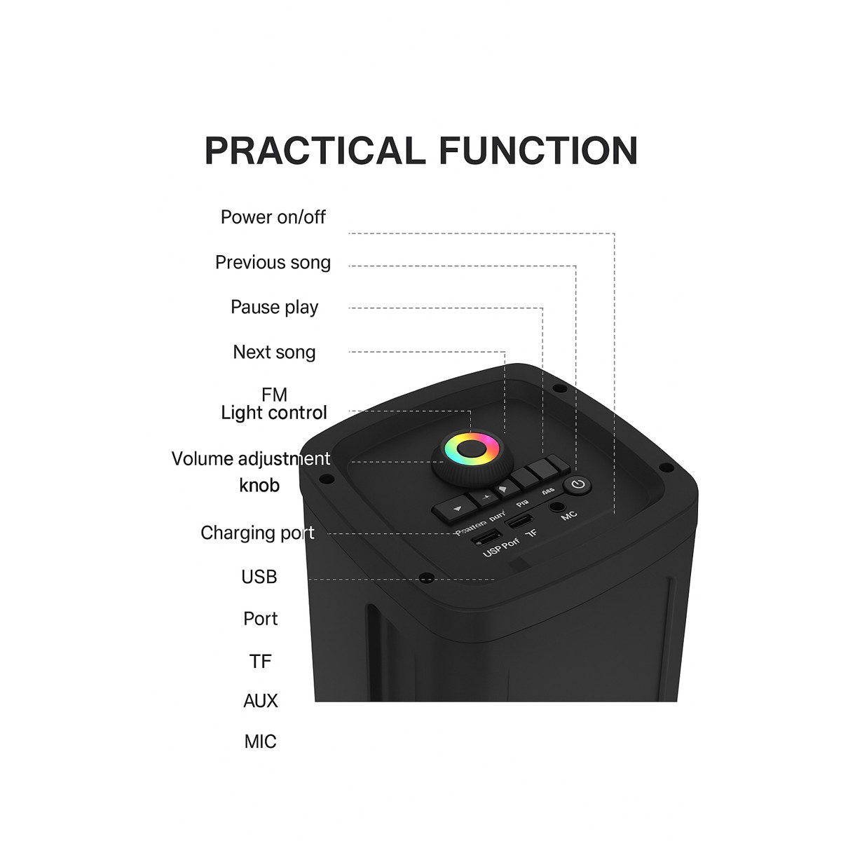 Sing-e ZQS4297 HiFi Bluetooth Ηχείο με RGB Φωτισμό - Image 3