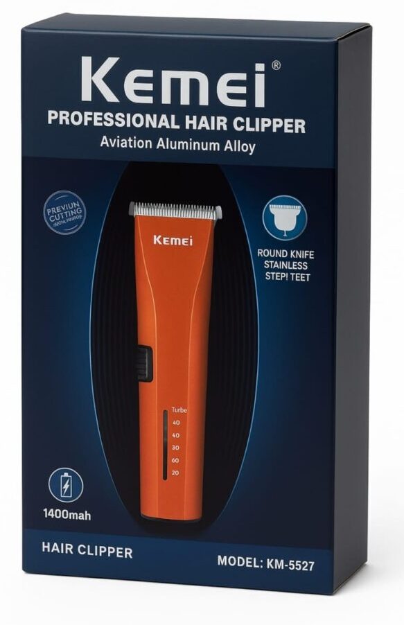 Kemei KM-5827 Επαγγελματική Κουρευτική Μηχανή – Σώμα από Κράμα Αλουμινίου Αεροπορικού Τύπου