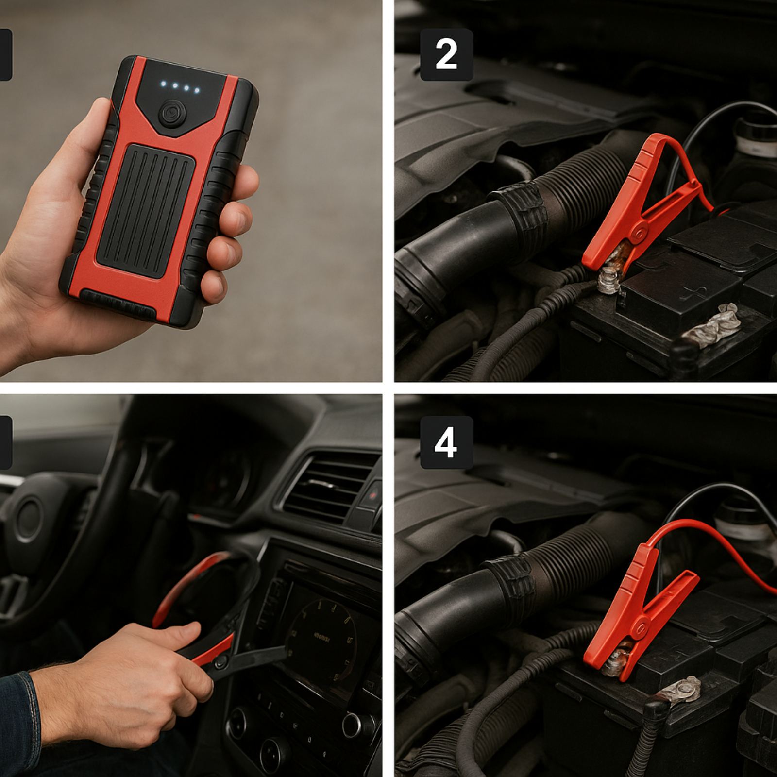 Φορητός Εκκινητής Μπαταρίας Αυτοκινήτου 18000mAh με USB - Image 2