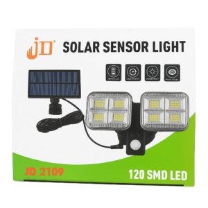 jd Ηλιακό Φωτιστικό με Αισθητήρα Κίνησης – Διπλό LED Εξωτερικού Χώρου (120 SMD LEDs)