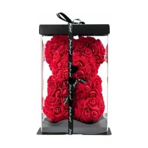 Αρκουδάκι 25cm από τεχνητά τριαντάφυλλα