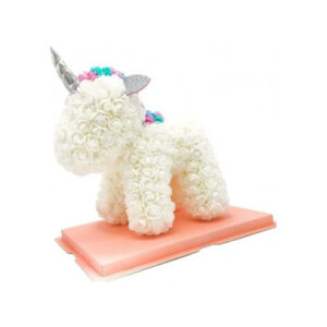 Αρκουδάκι Μονόκερος από Τεχνητά Τριαντάφυλλα