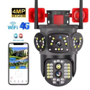 WIFI V380 PRO Τριπλή Κάμερα Ασφαλείας με Αμφίδρομη Επικοινωνία