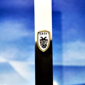 Πασχαλινή λαμπάδα ασπρόμαυρη χειροποίητη ΠΑΟΚ