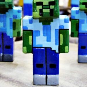 Alternative view of Πασχαλινή λαμπάδα Minecraft 3D μπλε-πράσινο 21X10X4