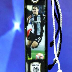 Πασχαλινή λαμπάδα ΠΑΟΚ πλακέ Κωνσταντέλιας 25Χ4Χ2cm.