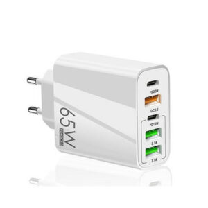 Φορτιστής Χωρίς Καλώδιο με 3 Θύρες USB-A και 2 Θύρες USB-C 65W Power Delivery / Quick Charge 3.0 Λευκός