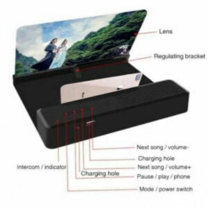 Andowl Q-T93 Μεγεθυντής Οθόνης Κινητού με Ηχείο Bluetooth Μαύρο