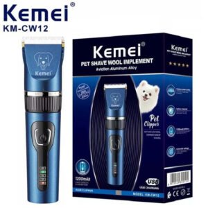 Kemei KM-CW12 Επαγγελματική Κουρευτική Μηχανή Σκύλων Επαναφορτιζόμενη Μπλε