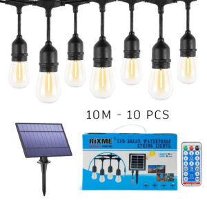 Rixme RZ-0133 ηλιακό φωτιστικό γιρλάντα RGB 10m με τηλεχειριστήριο