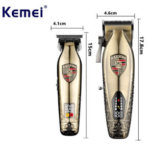 Kemei KM-2365 Επαγγελματικό Σετ Επαναφορτιζόμενης Κουρευτικής Μηχανής Χρυσό