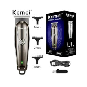 Kemei KM-638 Επαναφορτιζόμενη Κουρευτική Μηχανή Γκρι
