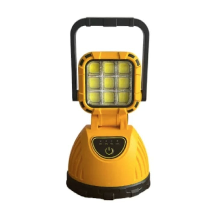 Solar Work Lamp 20W με Χειρολαβή και Ηλιακό Πάνελ Μαύρο/Κίτρινο