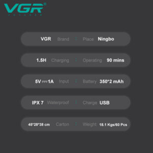VGR V-379 Foil Ξυριστική Μηχανή Προσώπου Επαναφορτιζόμενη