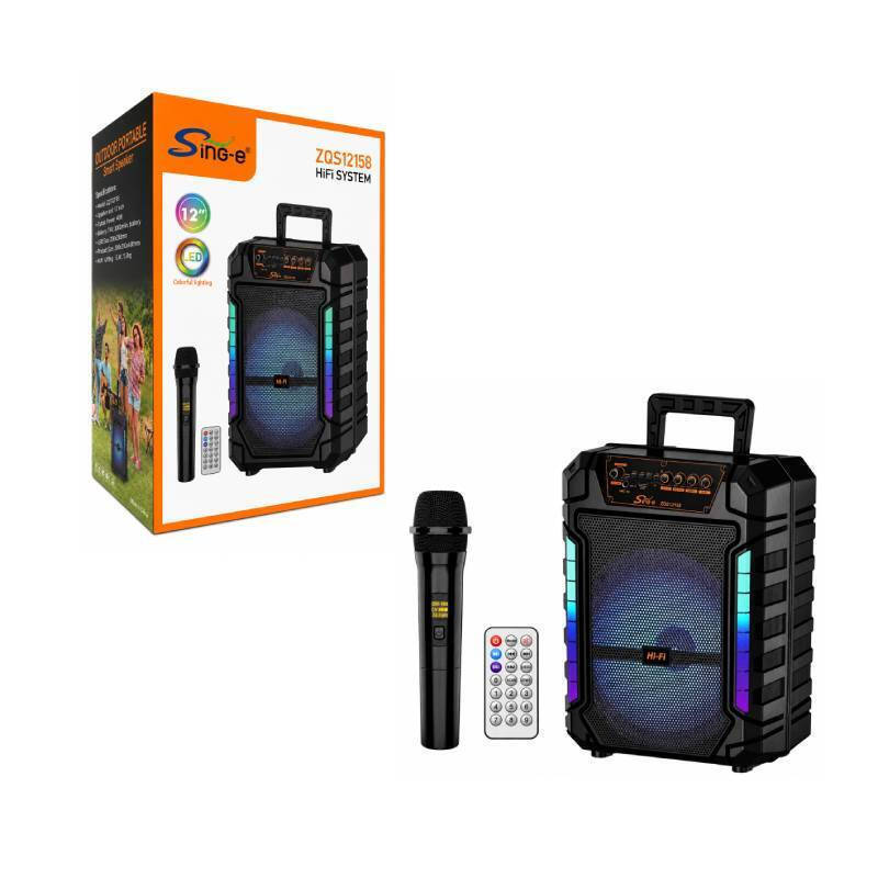 Φορητό Ηχείο Karaoke 12" Bluetooth με Ασύρματο Μικρόφωνο LED